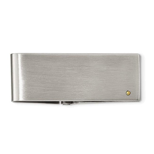 Chisel Stainless Steel 14k Gold Accent Screw Money Clip