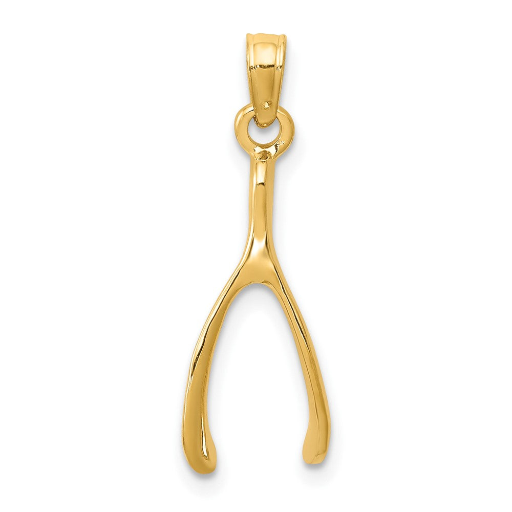 10K Gold Wishbone Charm