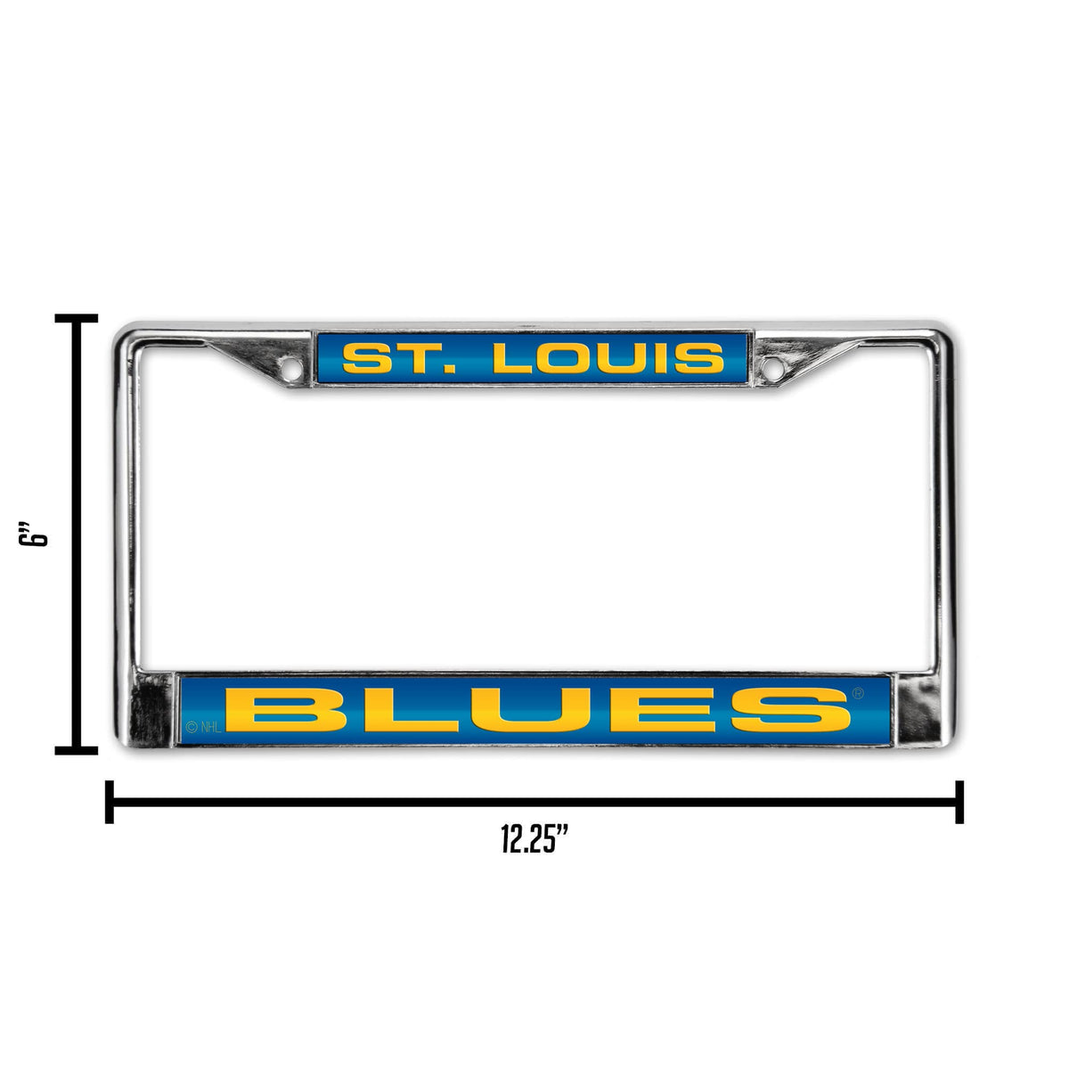 St Louis Hockey Blue's Chrome Metal Laser Cut License Plate Frame