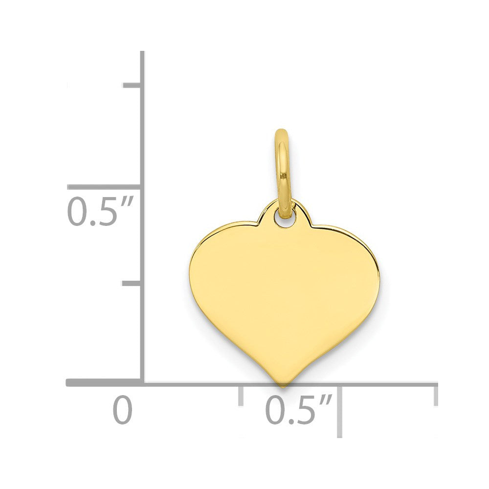 10k .018 Gauge Heart Disc Charm
