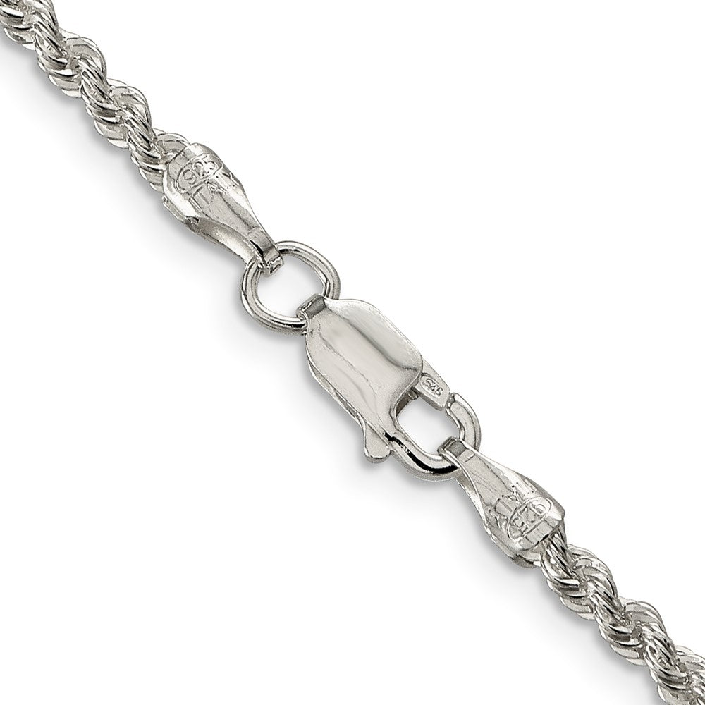 Sterling Silver 2.5mm Solid Rope Chain 30 Inches