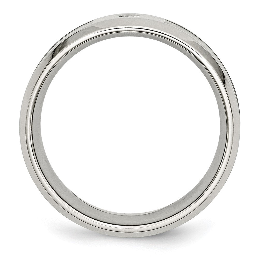 Stainless Steel Polished Camouflage .03ct Diamond 8mm Band Size - 11