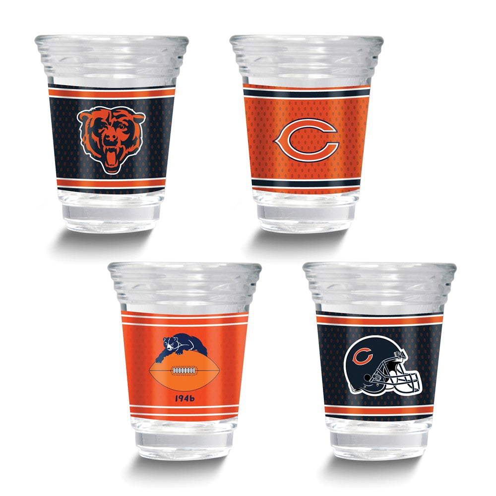 NFL Chicago Bears 4-piece 2 oz. Shot Glass Set