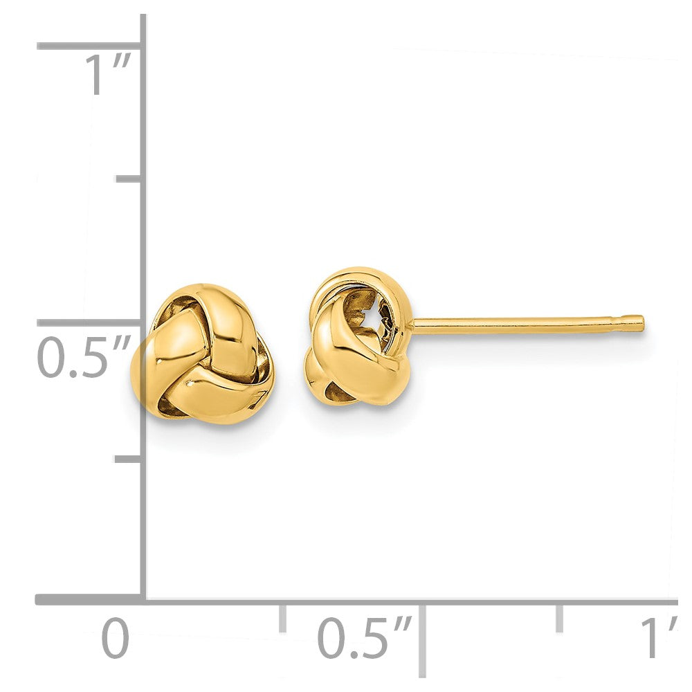 10k Gold Polished Love Knot Post Earrings