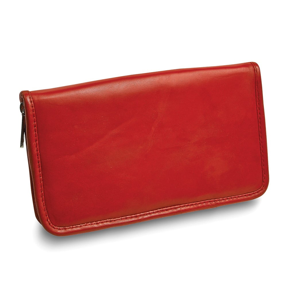 Red Leather Zip Around Jewelry Wallet GM17754
