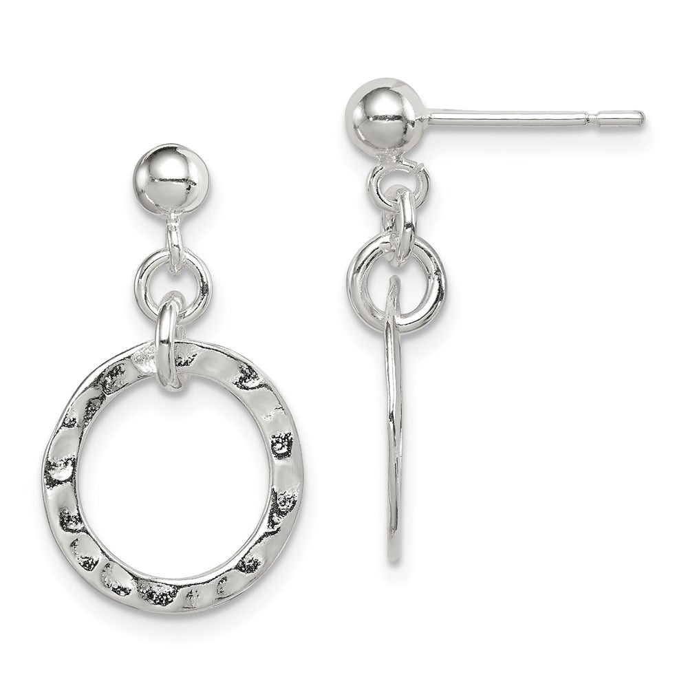 White Night Sterling Silver Rhodium-plated Polished Blue and White Diamond Post Earrings