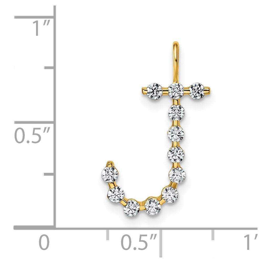 True Origin 14k 3/8 carat Lab Grown Diamond VS DEF Alphabet J Pendant