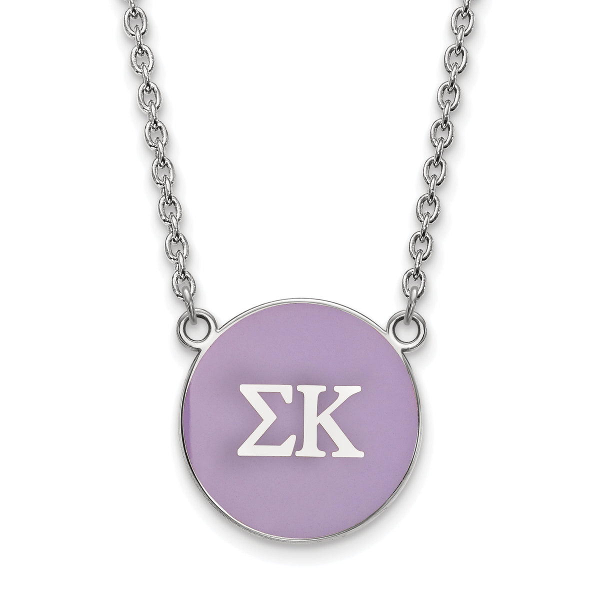 Sterling Silver 18in Official Licensed Greek Sororities Sigma Kappa (??) Small Enamel Pendant w/Necklace