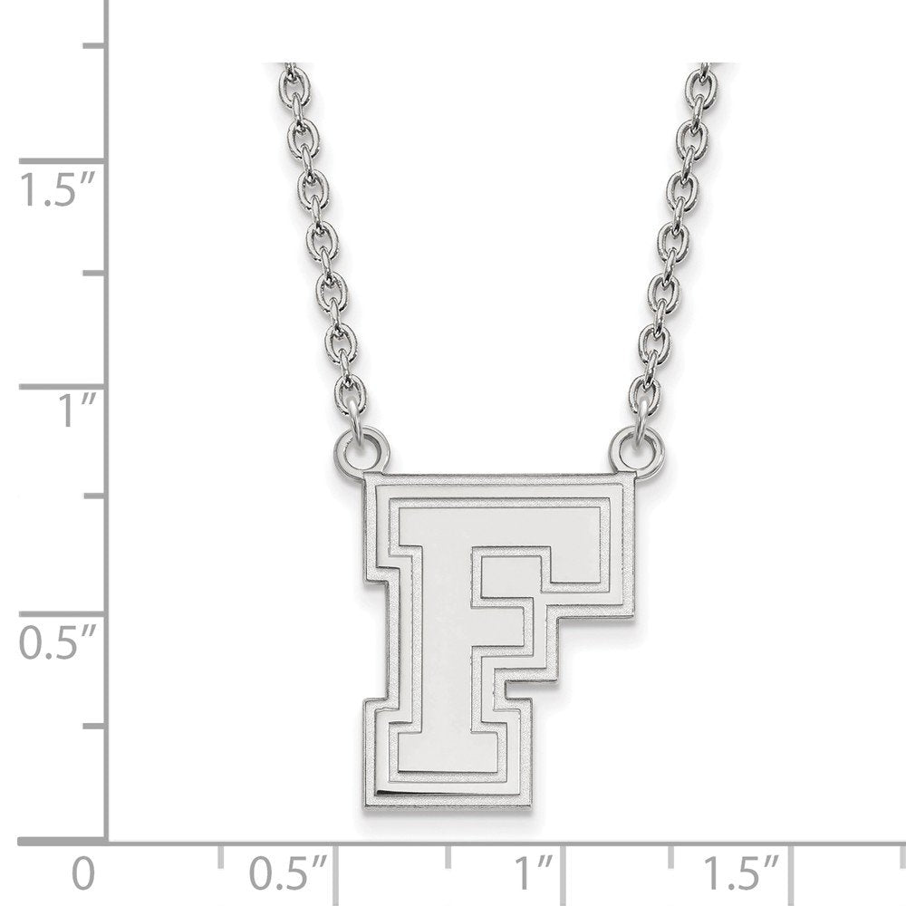 LogoArt Sterling Silver Fordham University Large Pendant Necklace