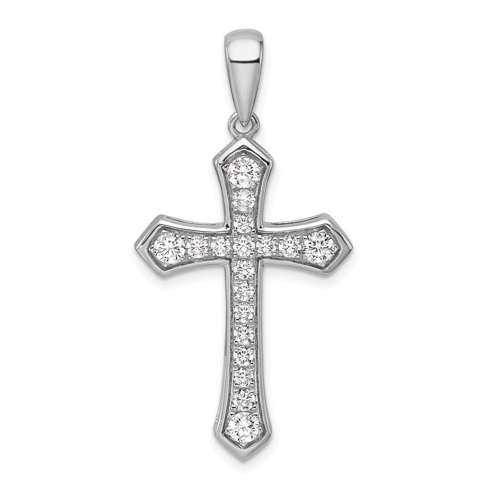 True Origin 14K White Gold 3/4 carat Lab Grown Diamond VS+ F+ Complete Cross Pendant