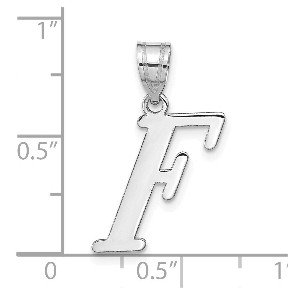 14kw Polished Letter F Initial Pendant