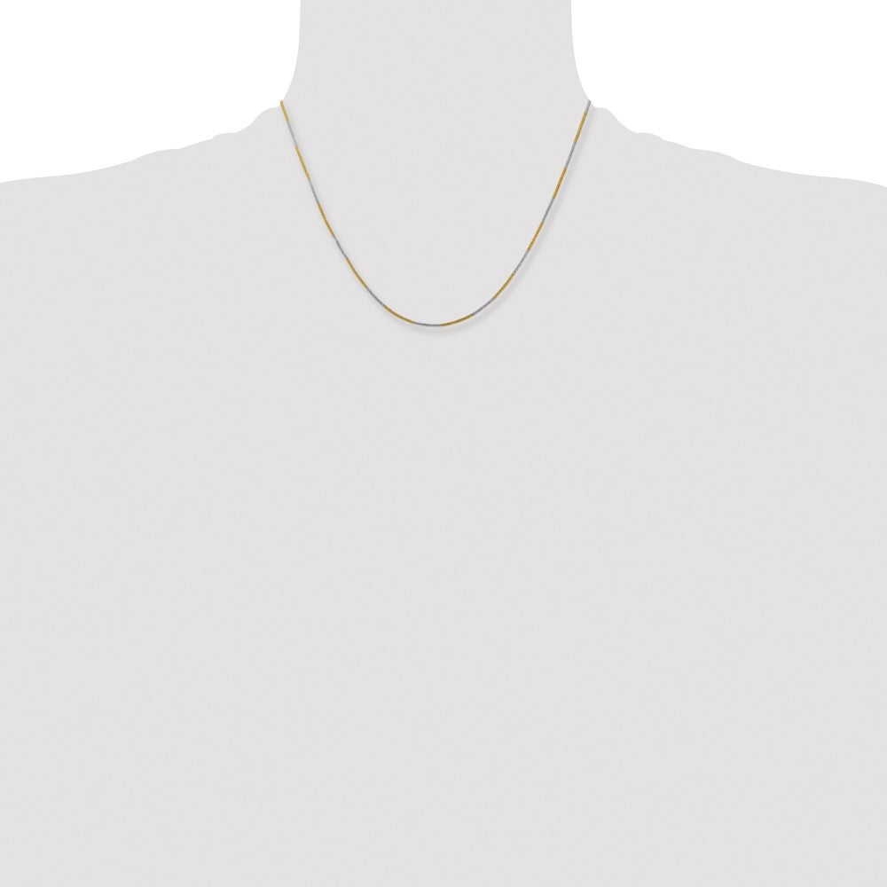 White & Yellow Rhodium over Brass 1.00mm Snake Chain