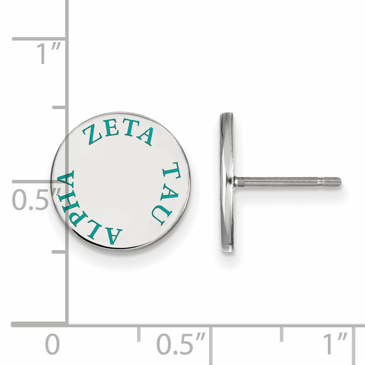 Sterling Silver Official Licensed Greek Sororities Zeta Tau Alpha (ZTA) Enameled Post Earrings