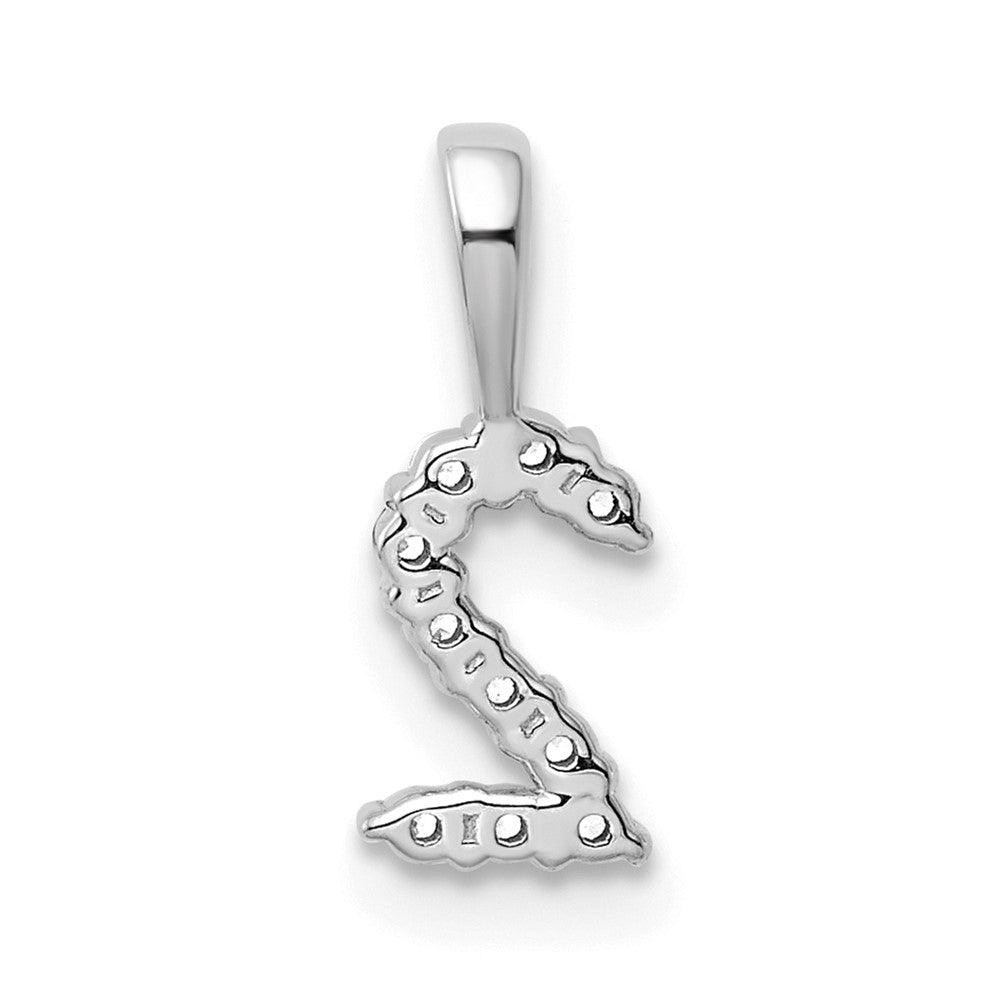 14k White Gold Diamond Number 2 Pendant