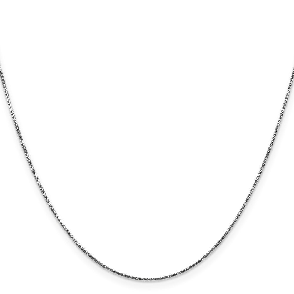 14K White Gold 16 inch .85mm Diamond-cut Spiga with Lobster Clasp Chain