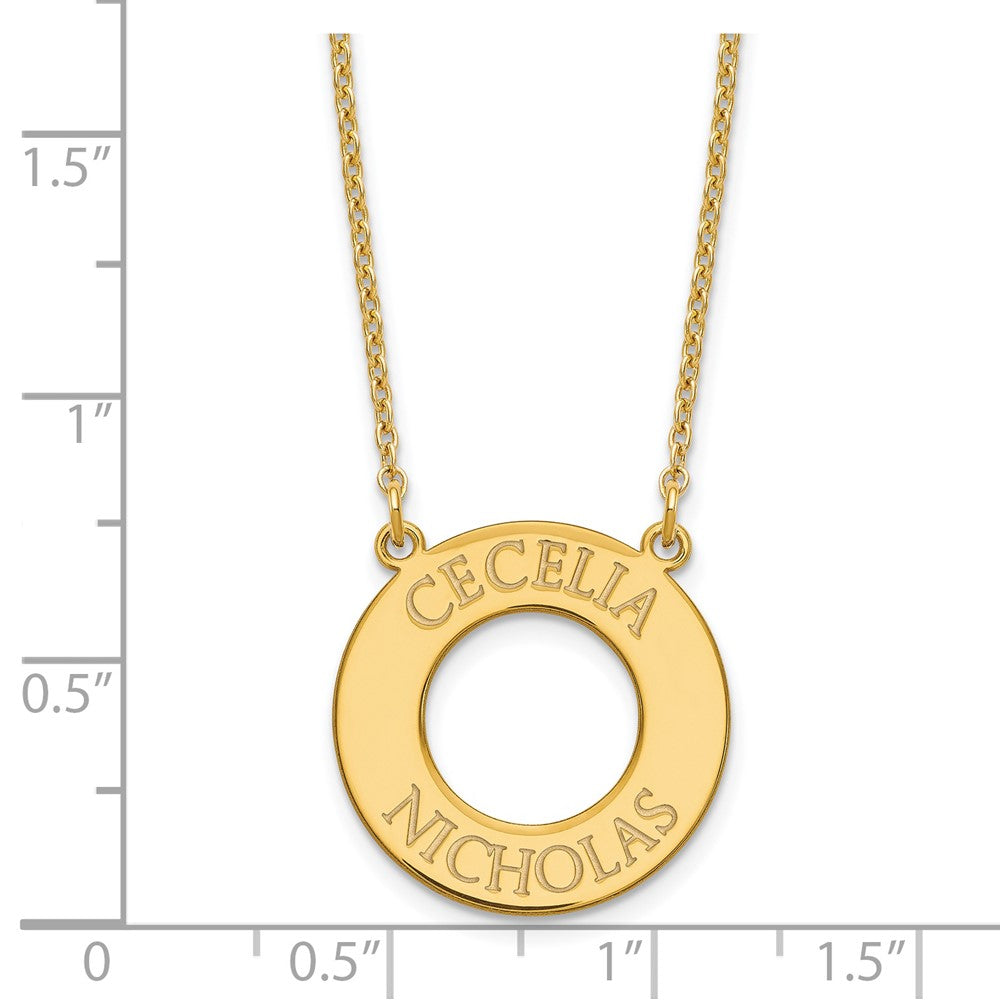 GP Sterling Silver Polished Front/Back Blank Circle Neckalce