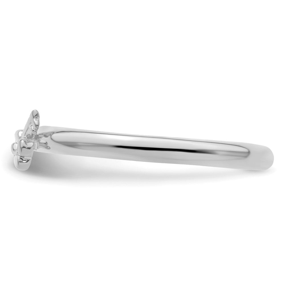Sterling Silver Stackable Expressions Rhodium Key Ring