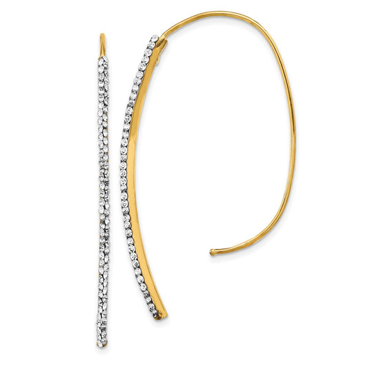 14k Polished Crystal Threader Earrings