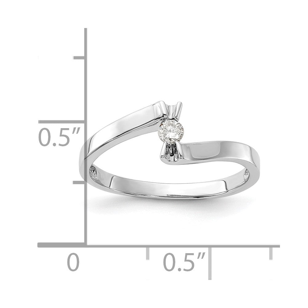 Sterling Silver Polished Diamond Ring