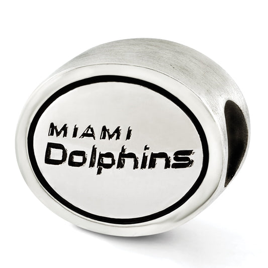 Sterling Silver Antiqued Miami Dolphins NFL Bead