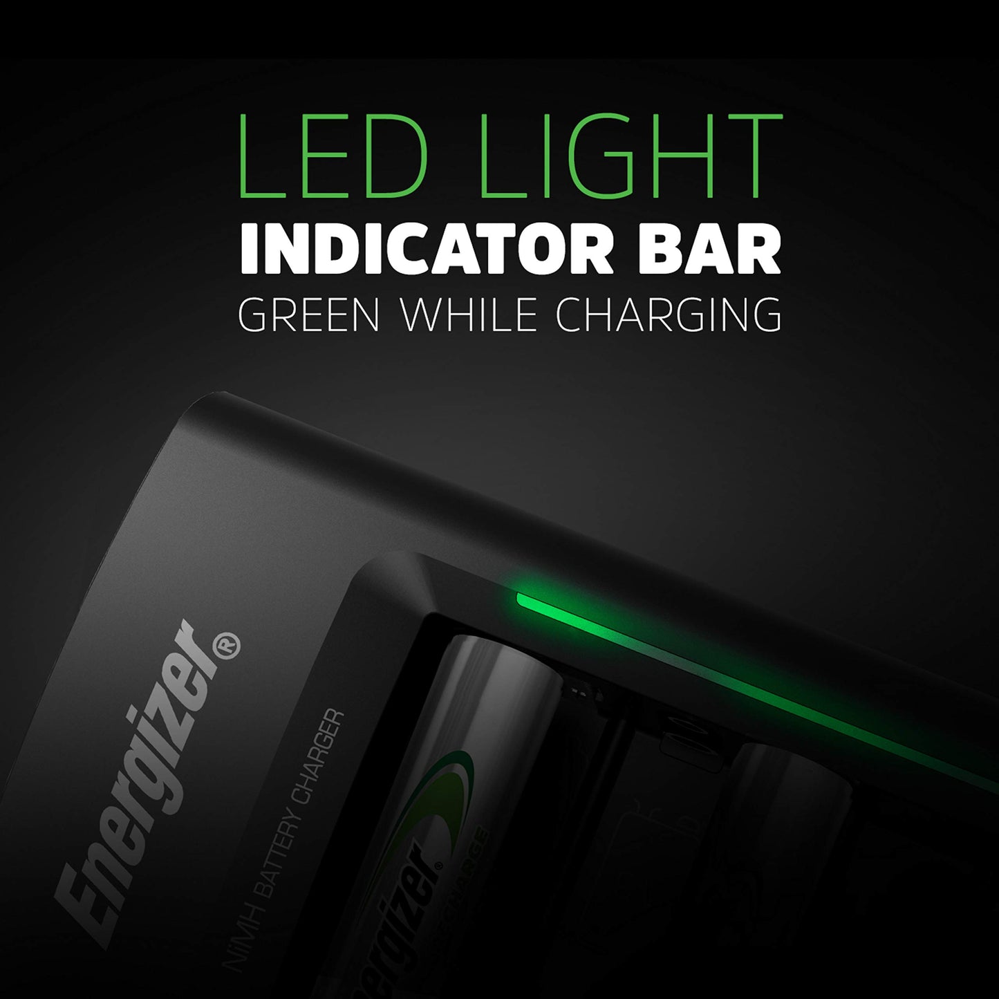 Energizer Rechargeable Battery Charger for C Cell, D Cell, AA, AAA, and 9V Rechargeable Batteries
