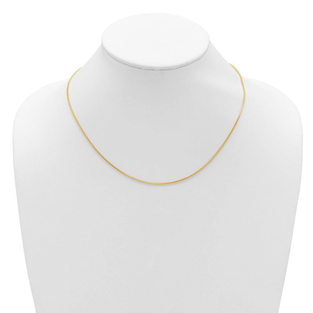 14K 1.25mm Franco 1in+1in Adjustable Chain