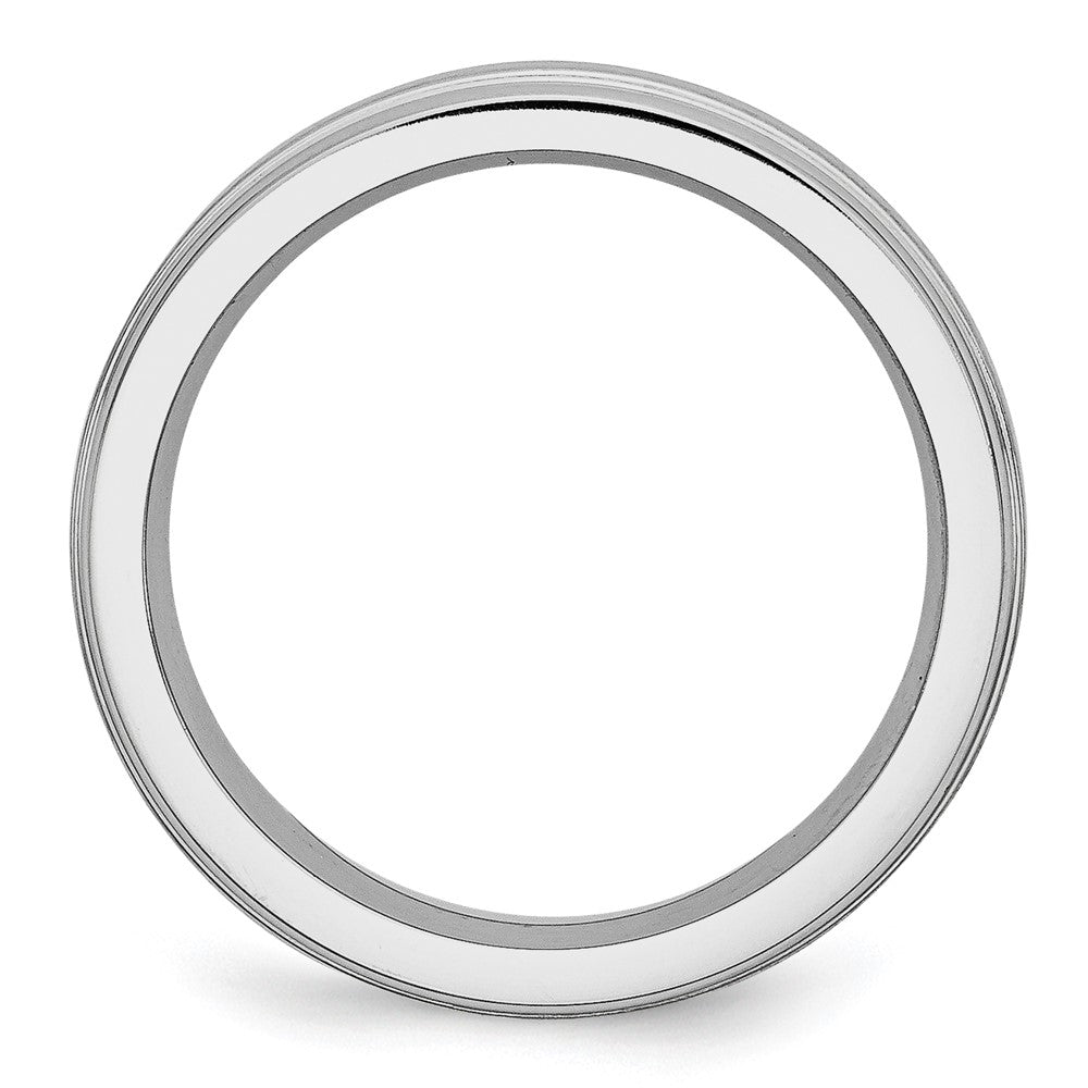Cobalt Satin and Polished Ridged Edge 6mm Band Size - 9