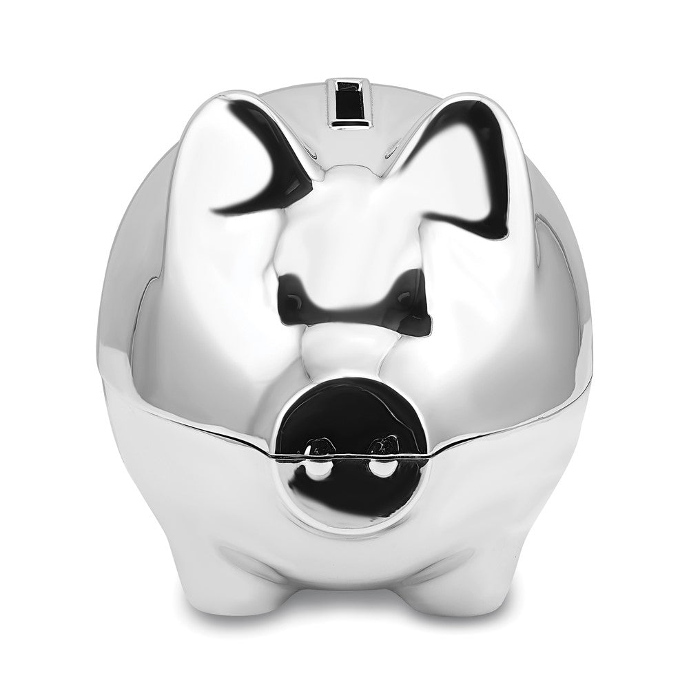 Silver-tone Finish Metal Piggy Bank