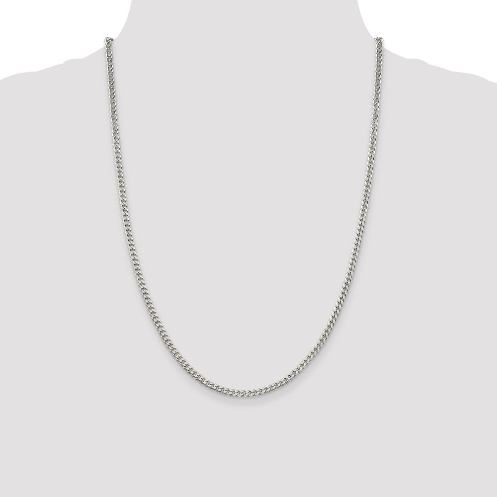 Sterling Silver Polished 3.15mm Curb Chain 24 Inches