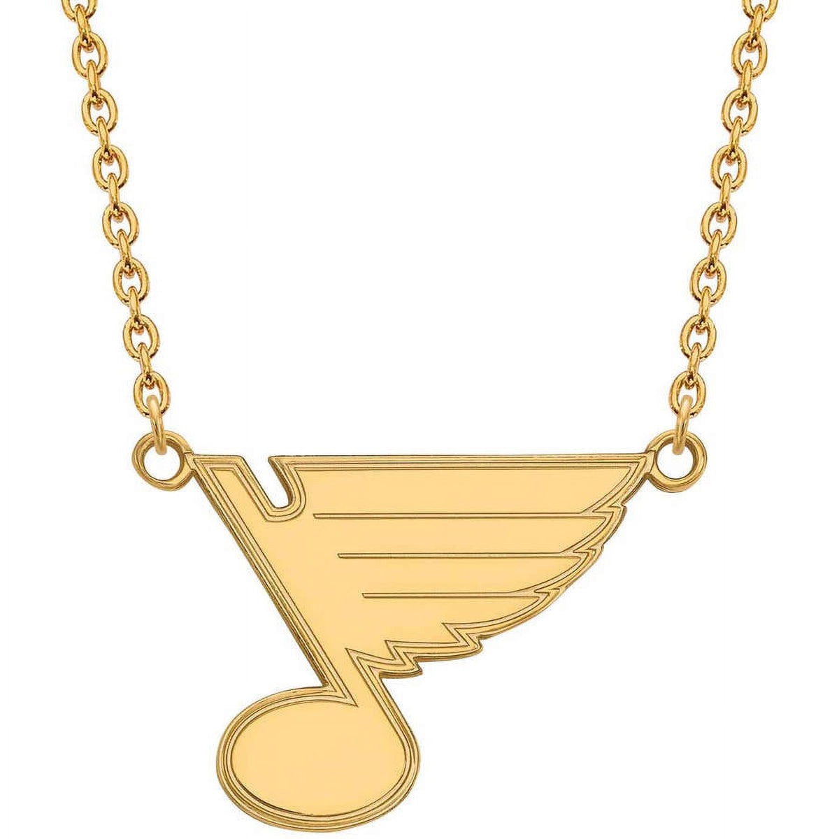 Sterling Silver Gold Plated NHL LogoArt St. Louis Blues Lg Pendant Necklace