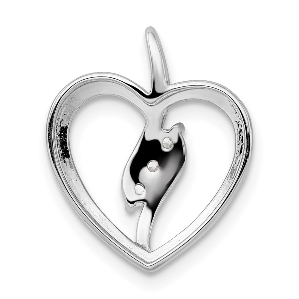 14k White Gold 1/10 carat Lab Grown Diamond VS/SI+ G+ Open Heart Pendant
