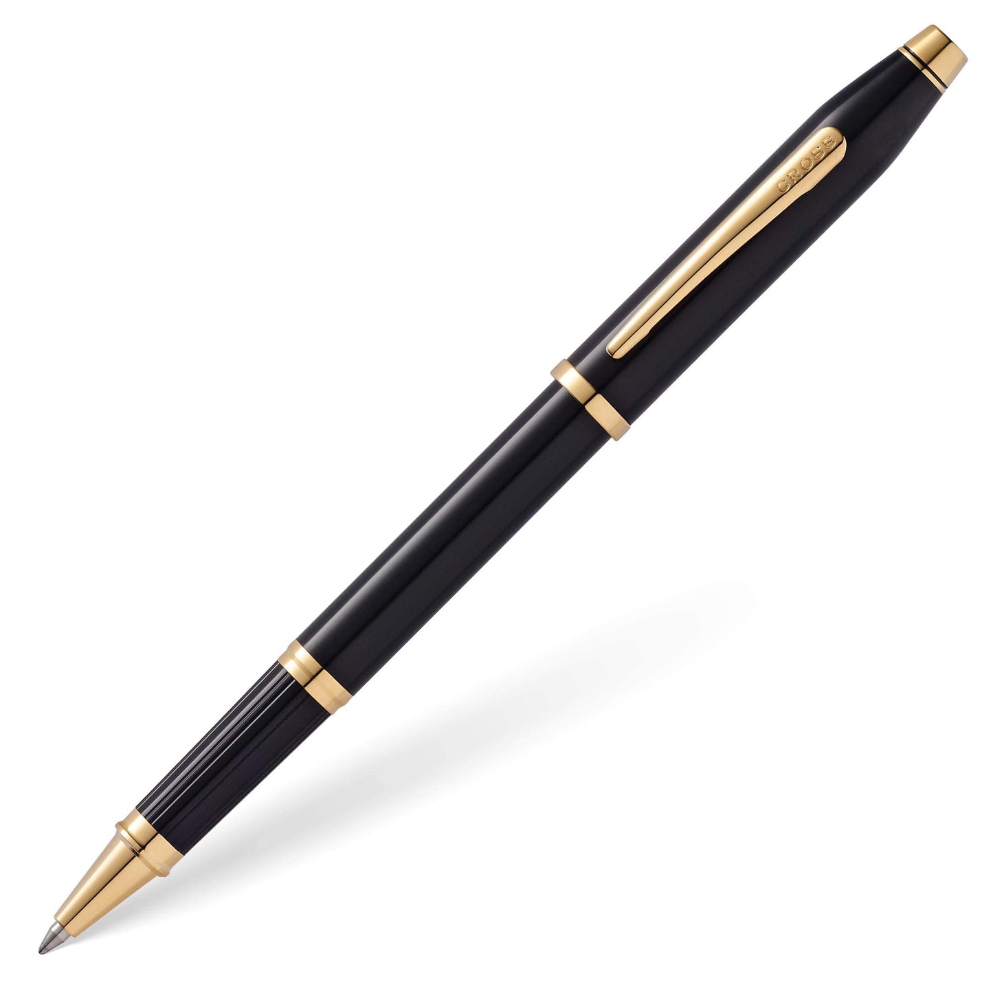 Cross Century II Refillable Rollerball Pen Presented in a Luxury Gift Box - Medium Point, Black Ink, Black & Gold
