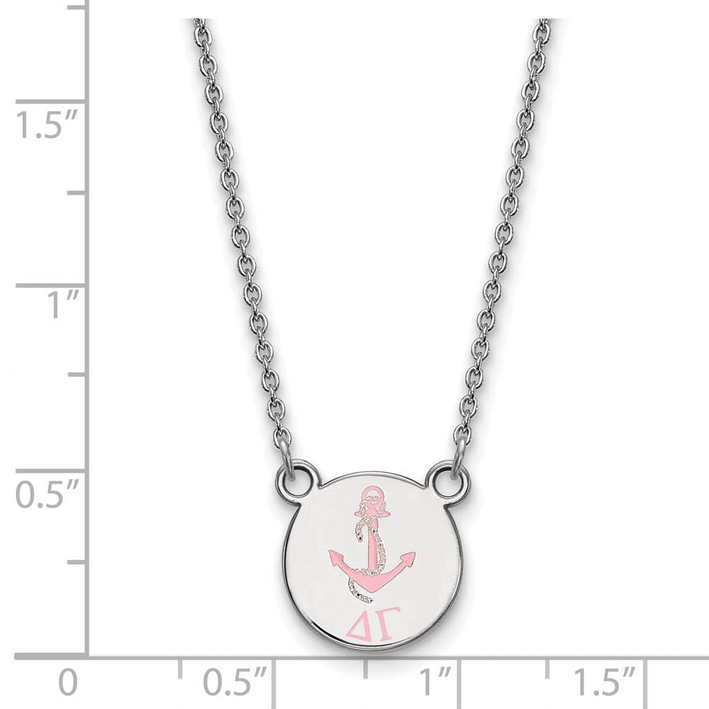 Sterling Silver 18in Official Licensed Greek Sororities Delta Gamma (??) XS Enamel Pendant w/Necklace