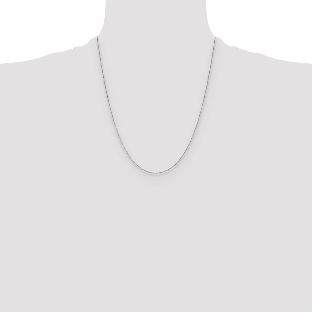 10k White Gold 1.1mm Flat Cable Chain