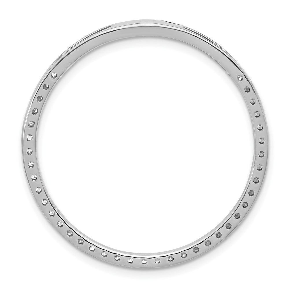 14k White Gold 1 carat Lab Grown Diamond VS/SI+ G+ Circle Chain Slide Pendant