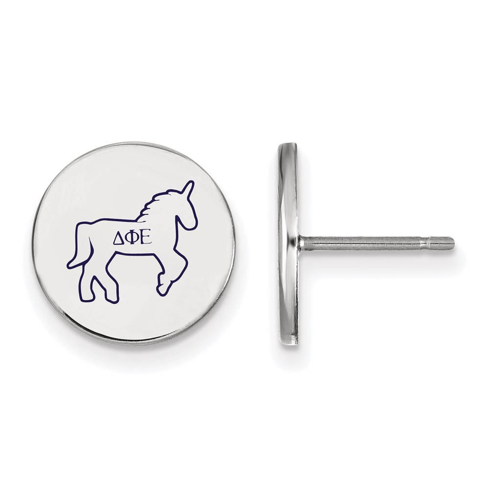 Sterling Silver Official Licensed Greek Sororities Delta Phi Epsilon (???) Enameled Post Earrings