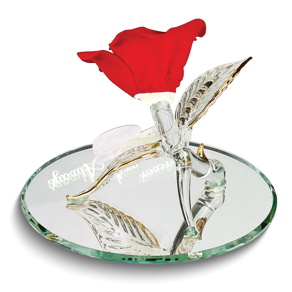 Glass Baron "Forever And Always" Red Rose