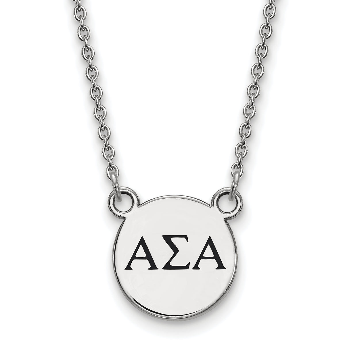 Sterling Silver 18in Official Licensed Greek Sororities Alpha Sigma Alpha (???) XS Enamel Pendant w/Necklace