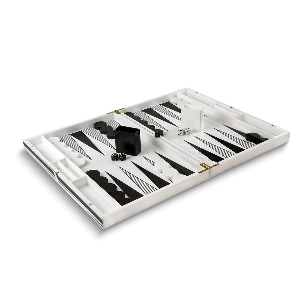 Black and White Acrylic Backgammon Set