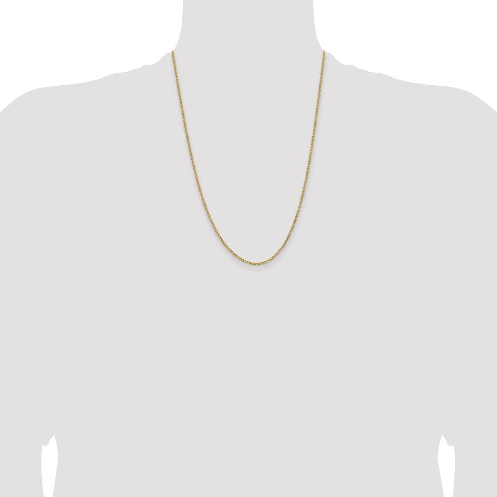 14K 24 inch 1.85mm Semi-Solid Curb with Lobster Clasp Chain