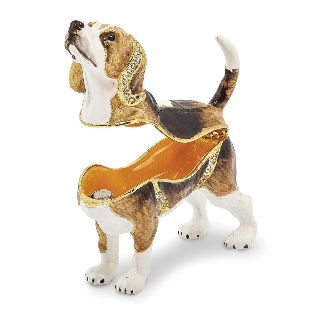 Pewter Enamel Beagle Trinket Box