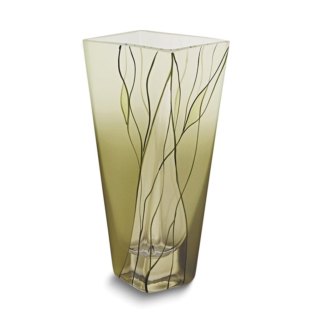 Badash Evergreen Handcrafted Crystal Square Vase QGM16968