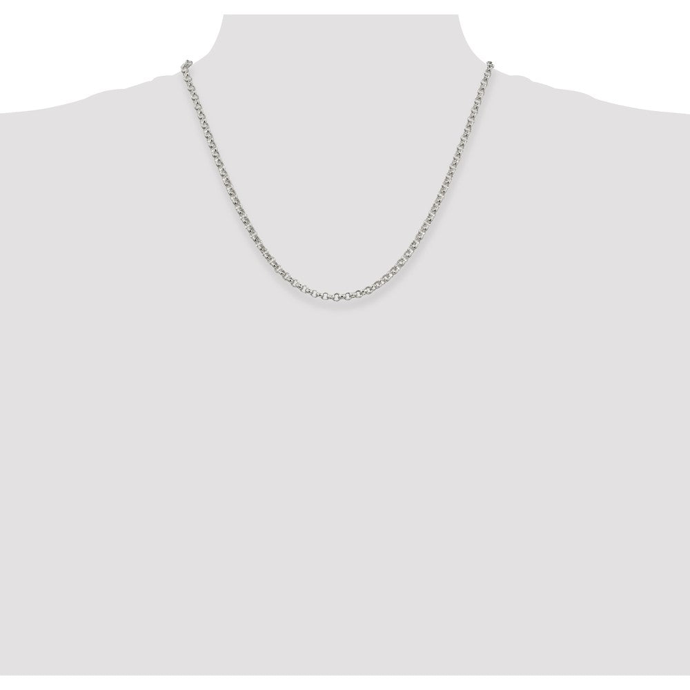Sterling Silver 4mm Rolo Chain 20 Inches