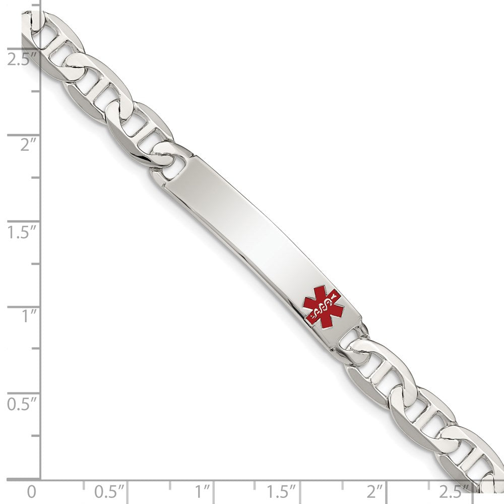 Sterling Silver Polished Medical Anchor Link ID Bracelet 7.5 inches