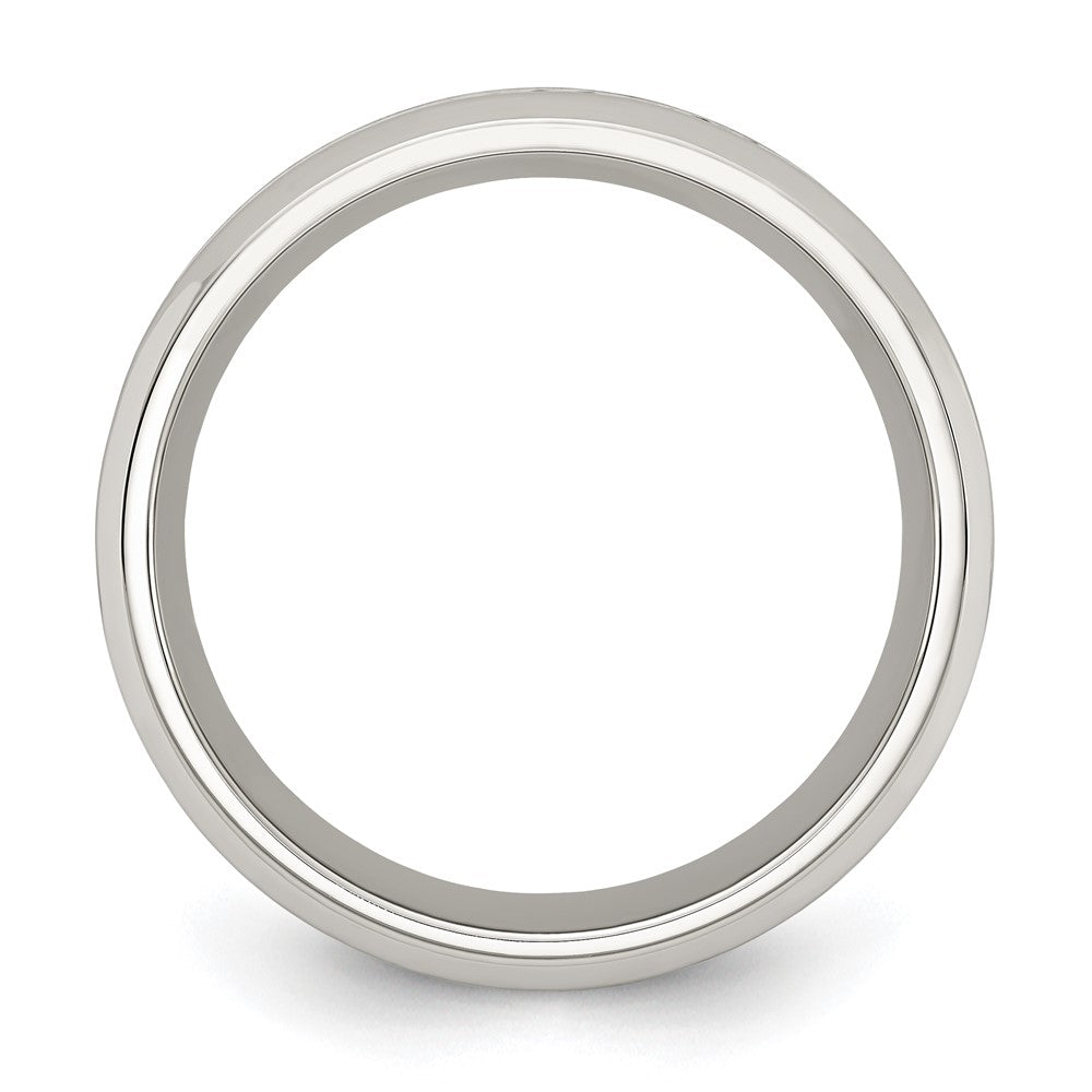 Stainless Steel Polished with Yellow IP-plated Inlay Design 8mm Band Size - 11.5