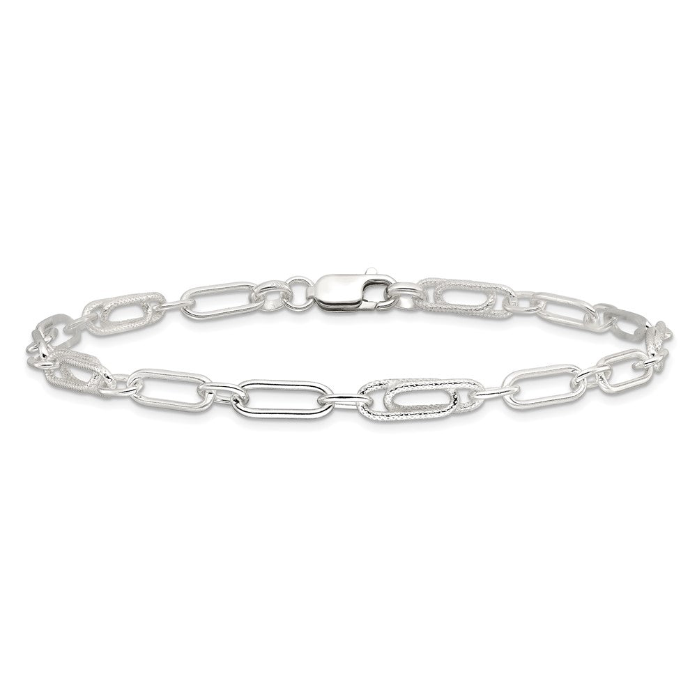 Sterling Silver Fancy Link Anklet 10 inches