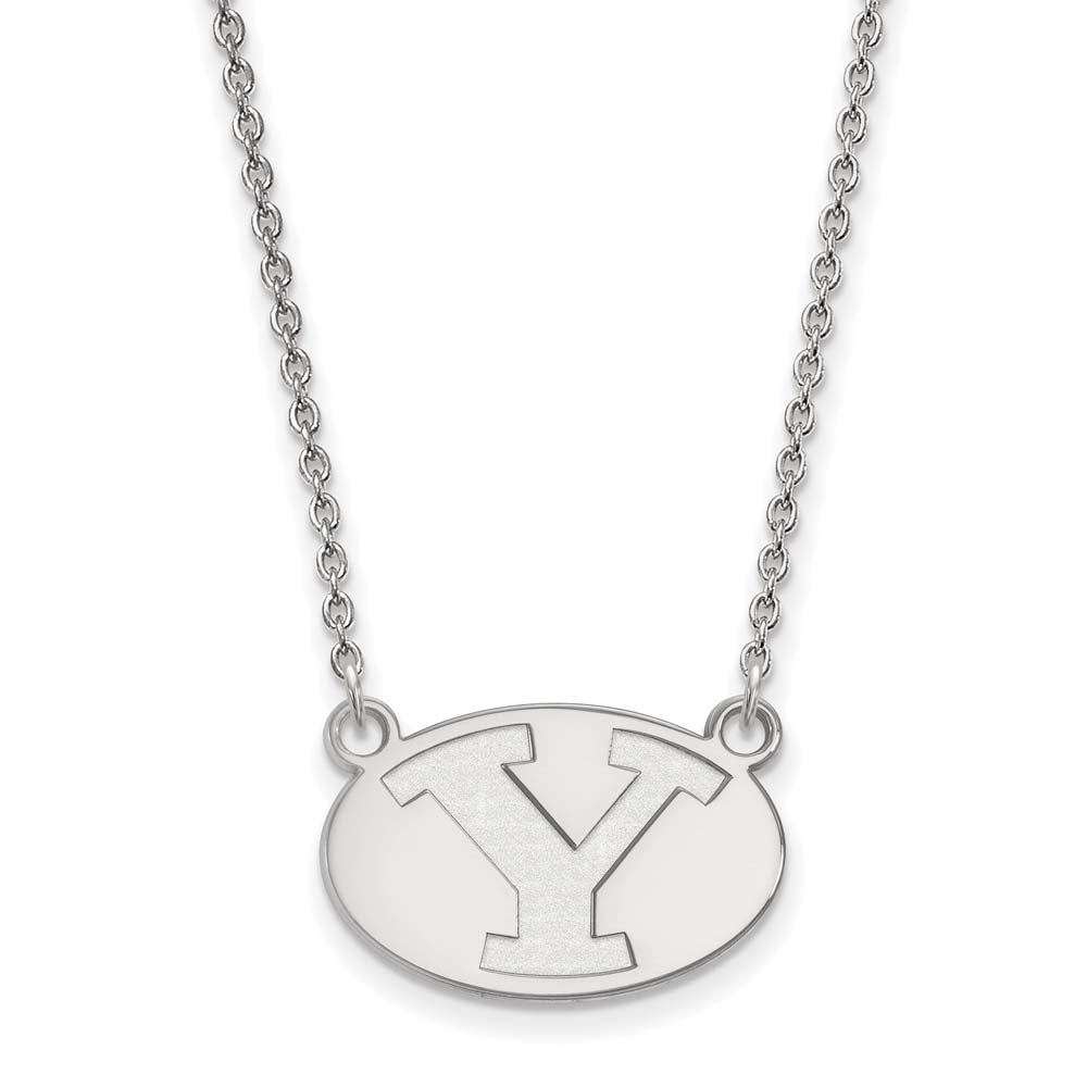 LogoArt SS009BYU-18 Sterling Silver Brigham Young University Small Pendant with Necklace