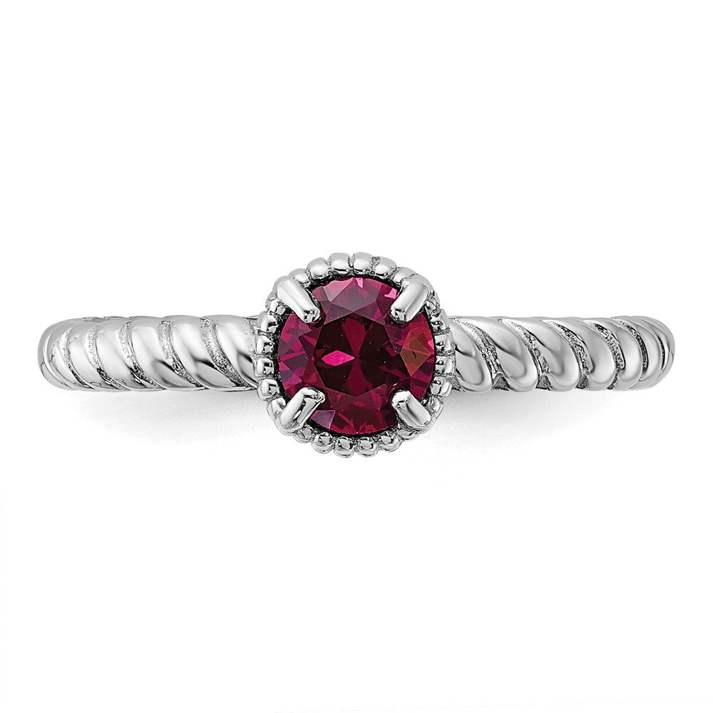 Sterling Silver Stackable Expressions Created Ruby Ring