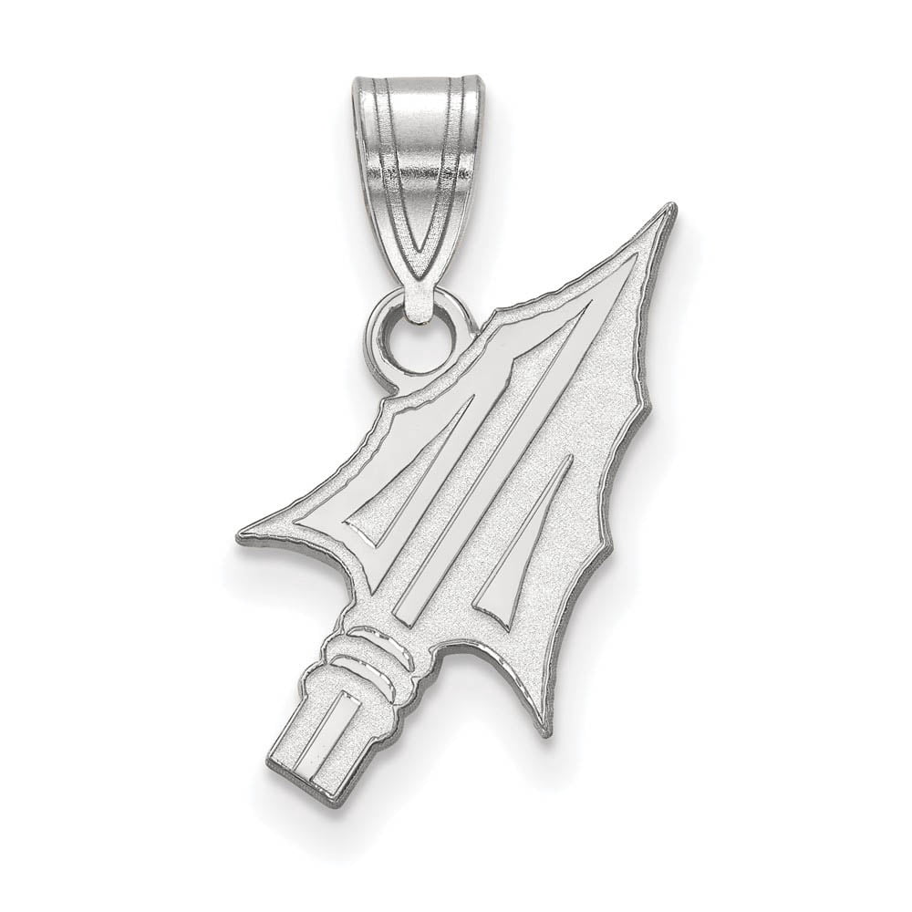 Sterling Silver Rhodium-plated LogoArt Florida State University Arrow Medium Pendant Q-SS072FSU