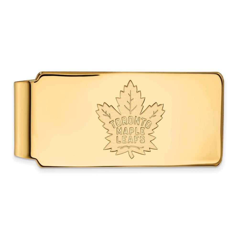 Sterling Silver Gold-plated NHL LogoArt Toronto Maple Leafs Money Clip Q-GP015MLE